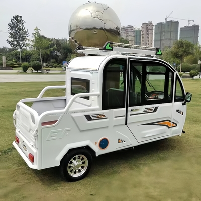 Electric three-wheel pickup truck household cargo fully enclosed with shed to pick up children elderly adults double-row